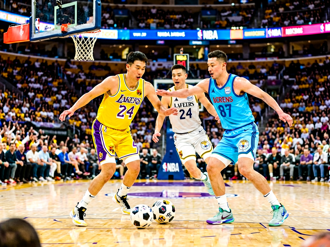 NBA湖人对阵勇士比赛现场